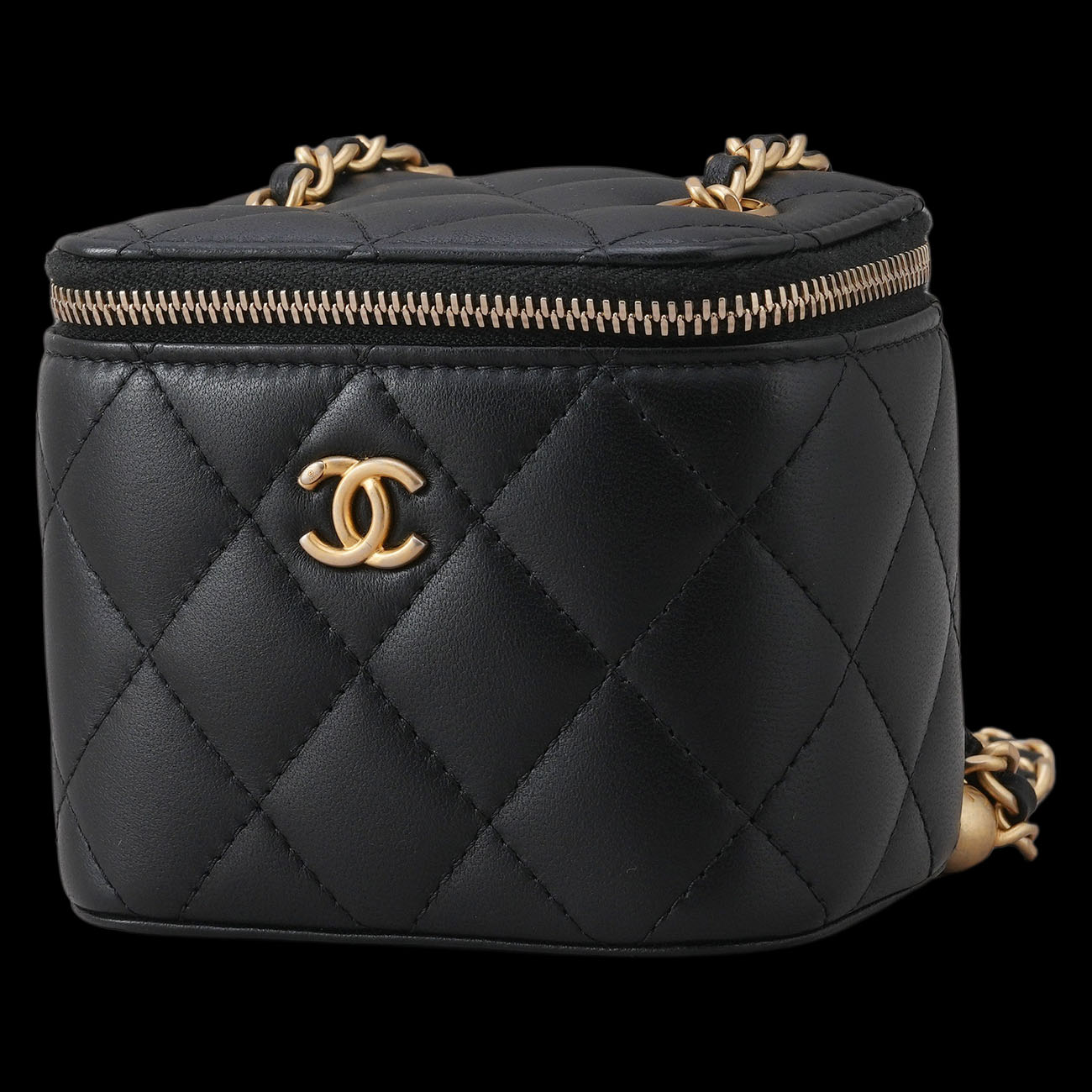 CHANEL(USED)샤넬 램스킨 베니티 골든볼 미니