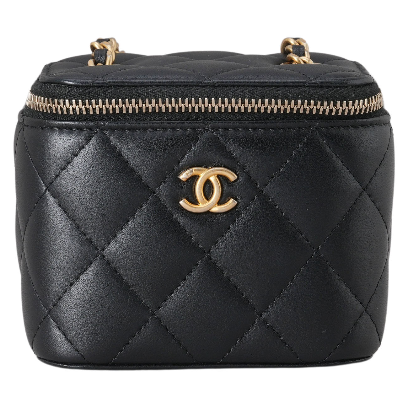 CHANEL(USED)샤넬 램스킨 베니티 골든볼 미니