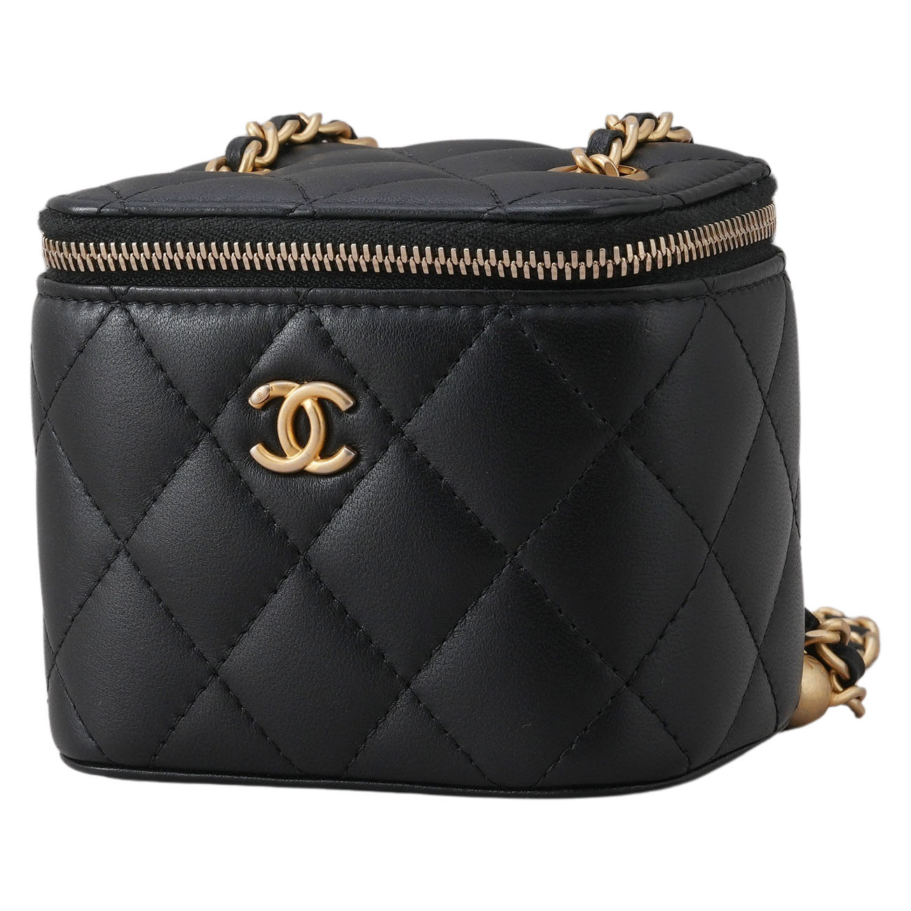 CHANEL(USED)샤넬 램스킨 베니티 골든볼 미니