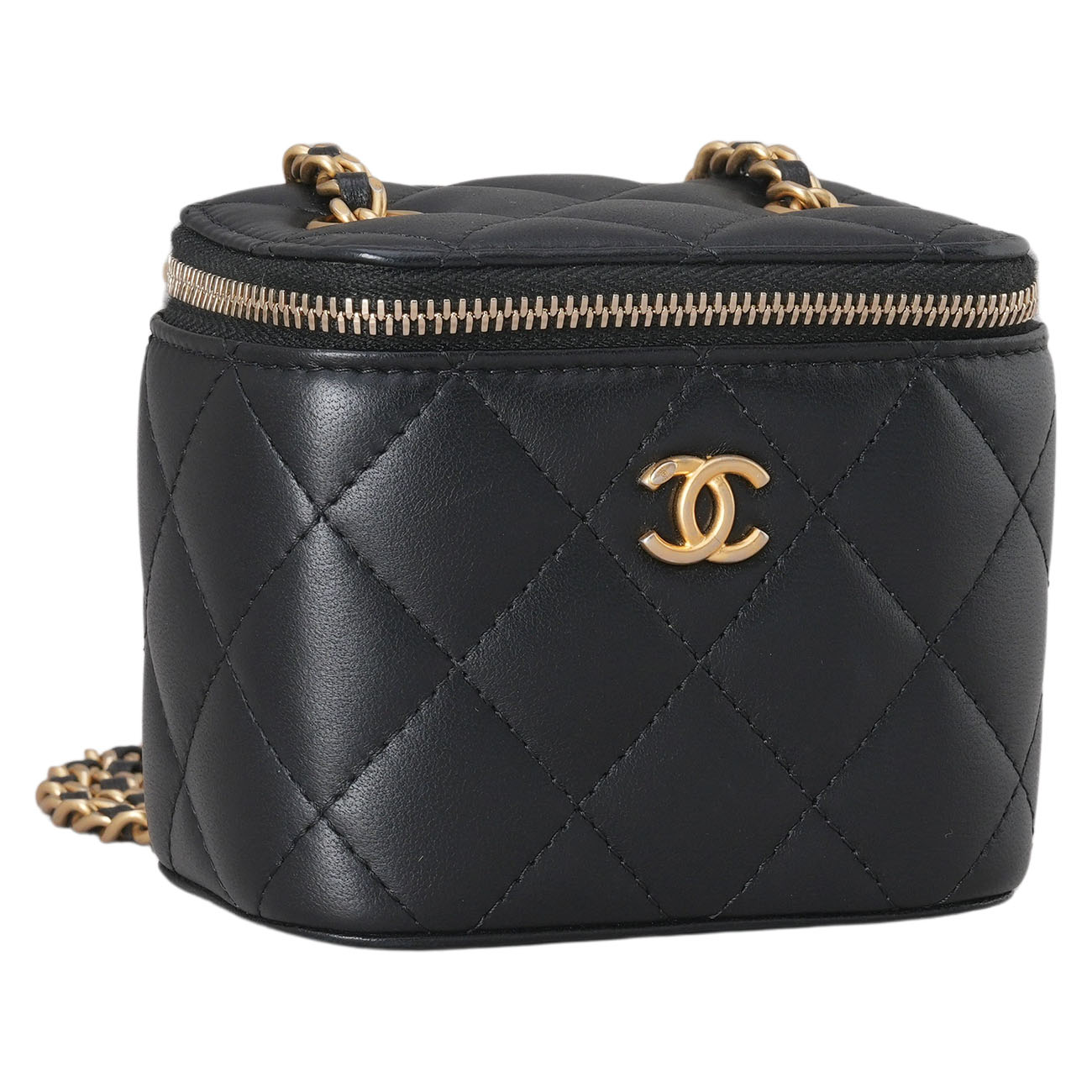 CHANEL(USED)샤넬 램스킨 베니티 골든볼 미니