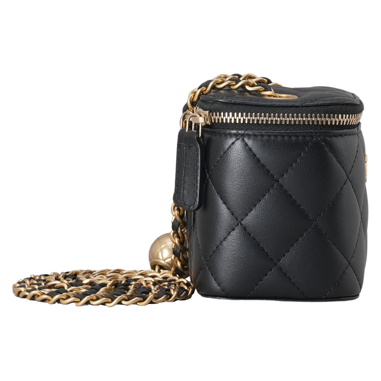 CHANEL(USED)샤넬 램스킨 베니티 골든볼 미니