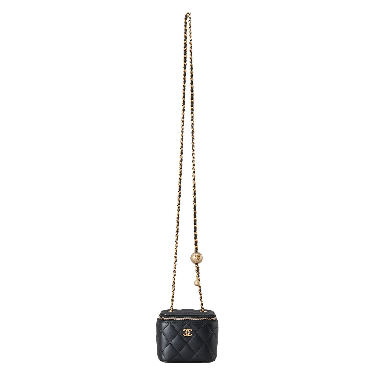 CHANEL(USED)샤넬 램스킨 베니티 골든볼 미니