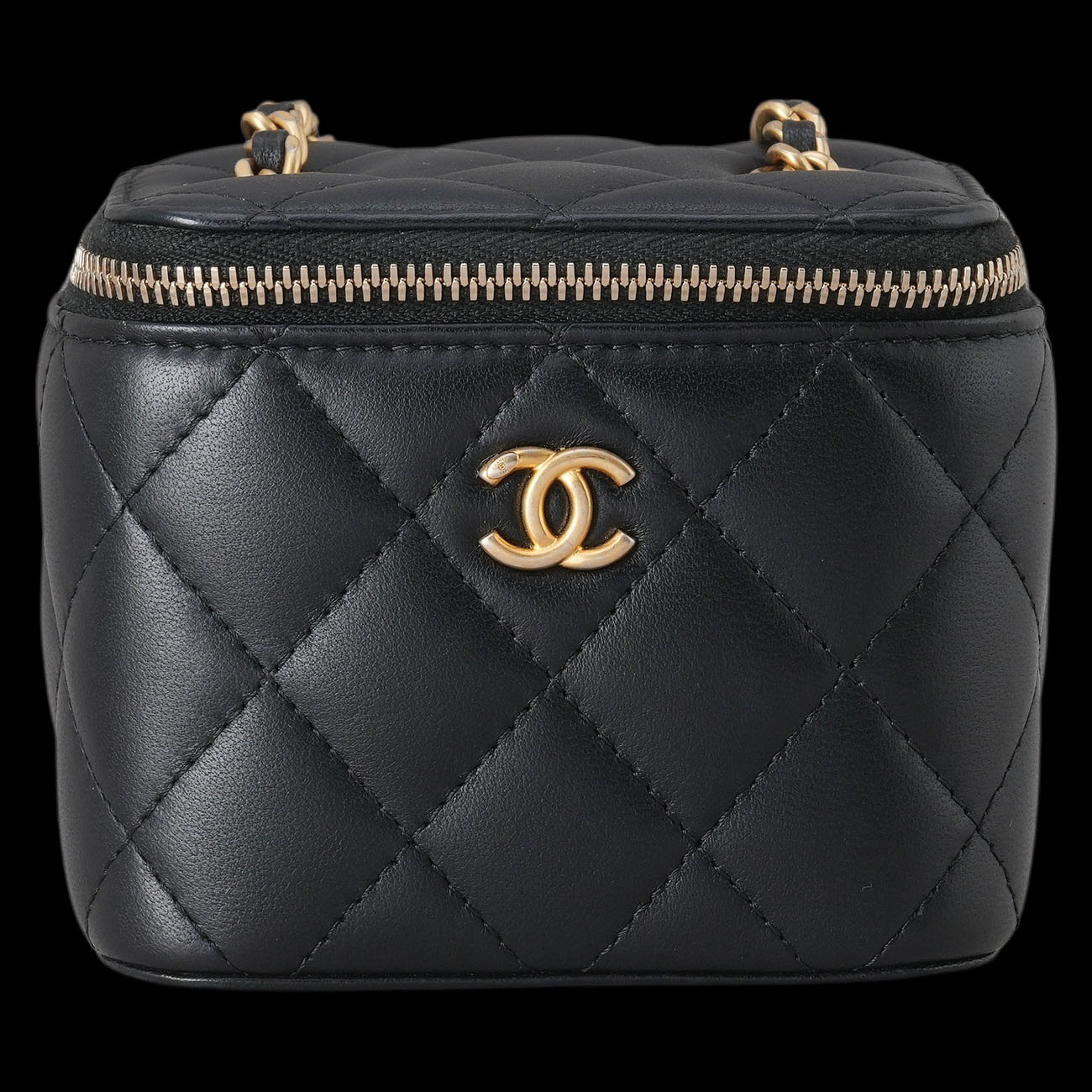 CHANEL(USED)샤넬 램스킨 베니티 골든볼 미니