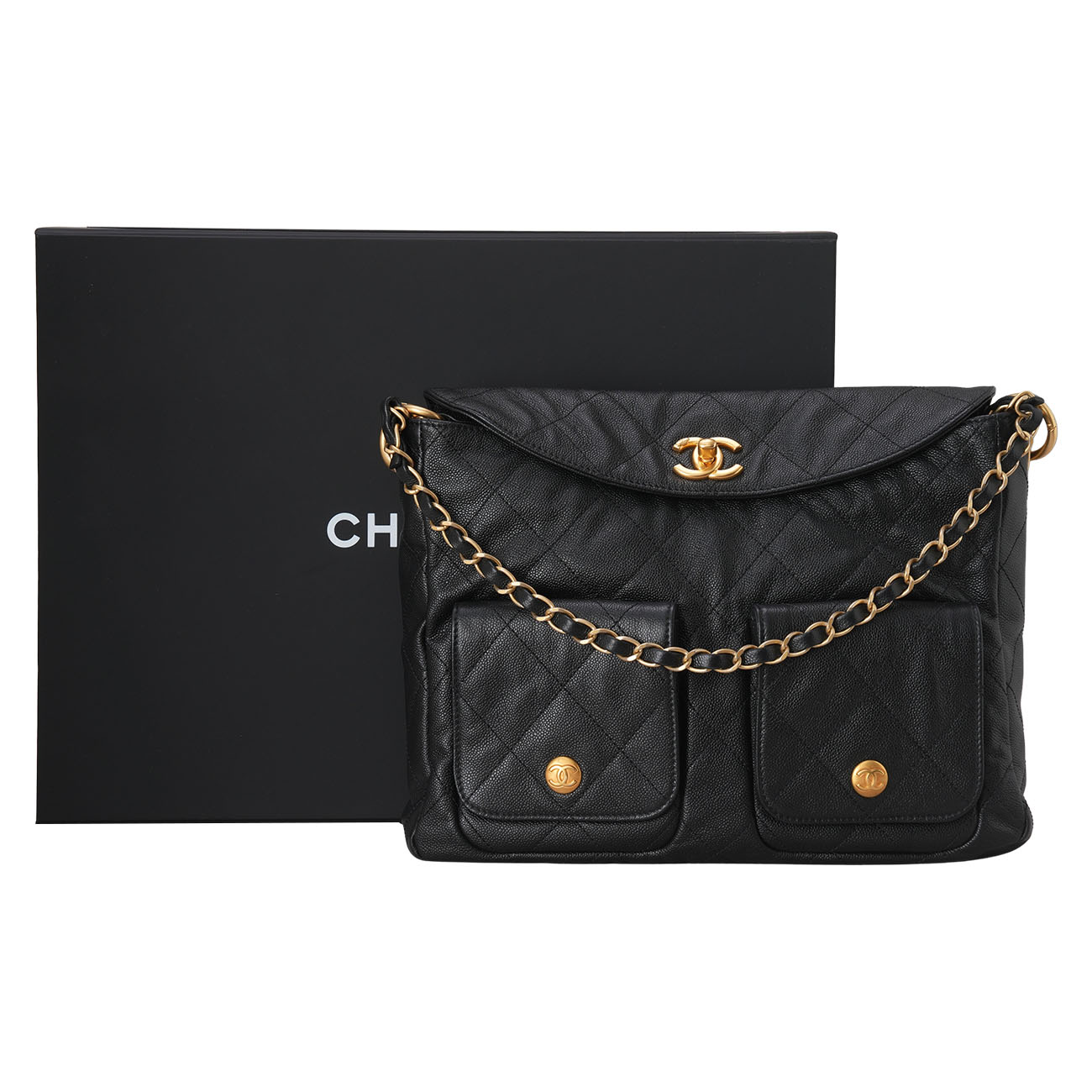 CHANEL(USED)샤넬 AS5385 캐비어 체인 호보백