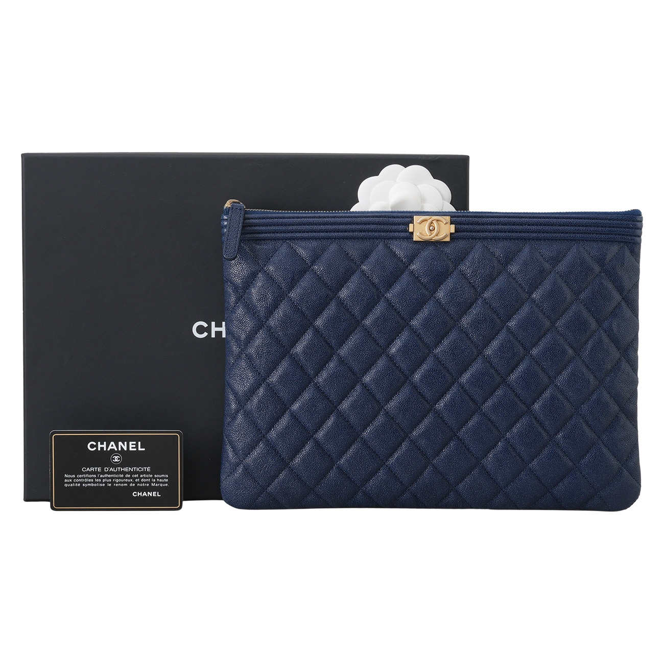 CHANEL(USED)샤넬 캐비어 보이샤넬 클러치 뉴미듐