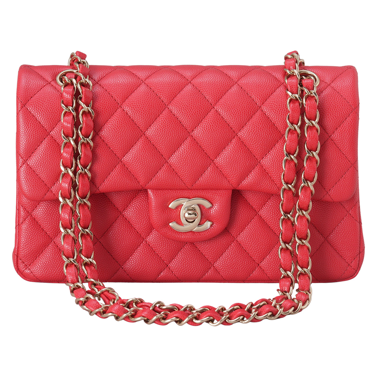 CHANEL(USED)샤넬 캐비어 클래식 미듐 레드