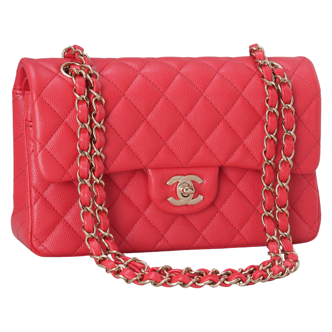 CHANEL(USED)샤넬 캐비어 클래식 미듐 레드