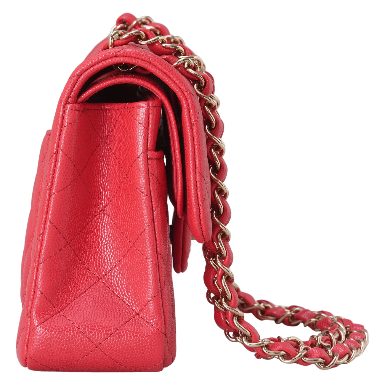 CHANEL(USED)샤넬 캐비어 클래식 미듐 레드