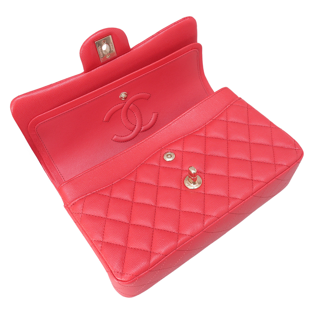CHANEL(USED)샤넬 캐비어 클래식 미듐 레드
