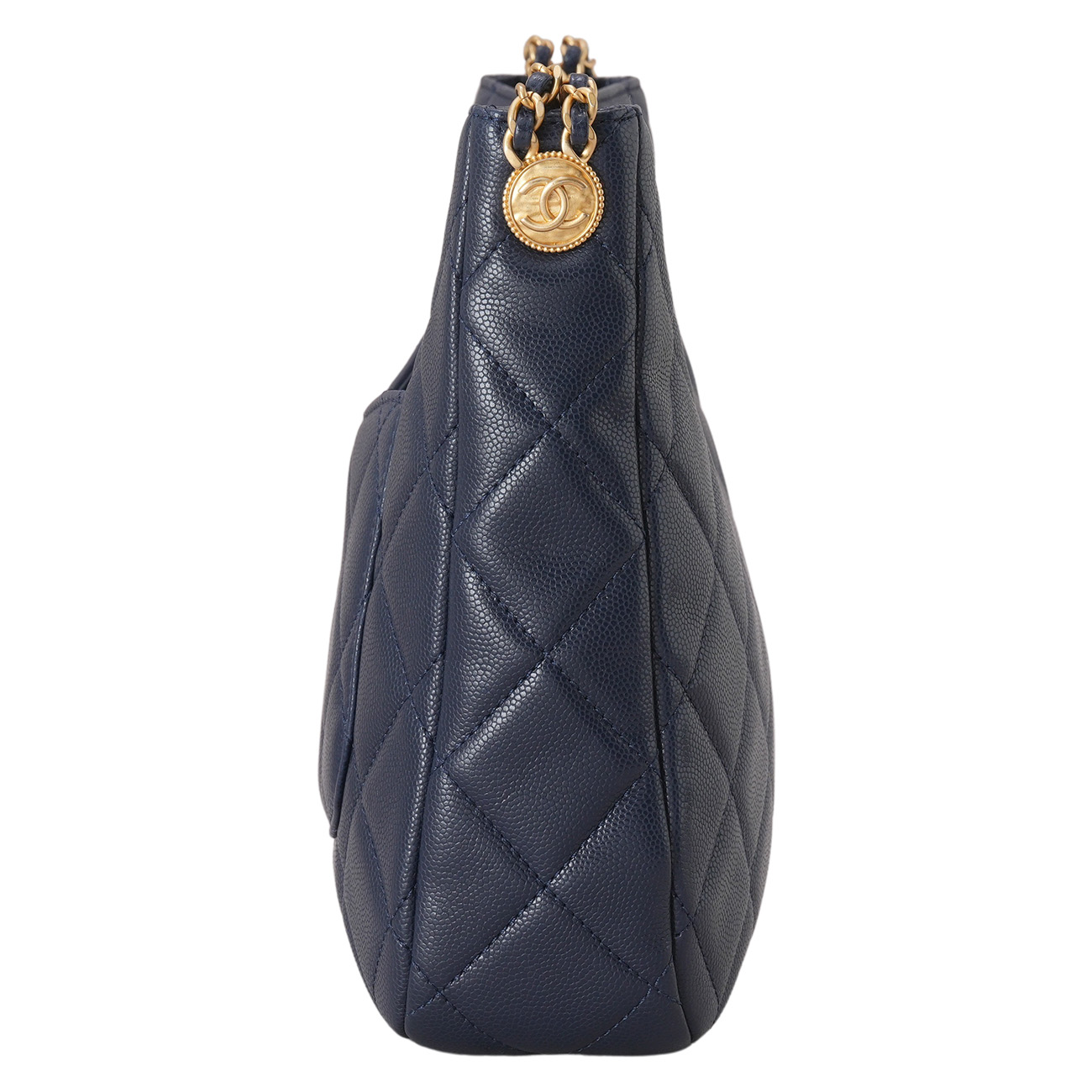 CHANEL(USED)샤넬 캐비어 턴락 호보백 네이비금장
