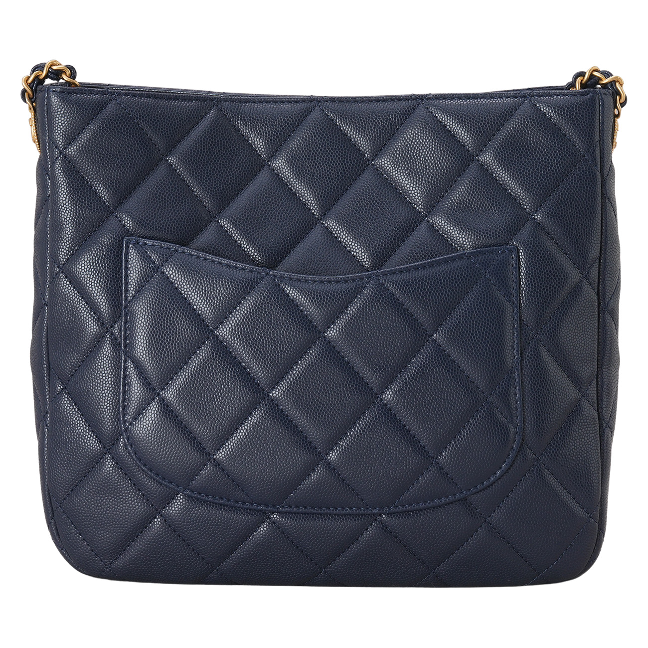 CHANEL(USED)샤넬 캐비어 턴락 호보백 네이비금장