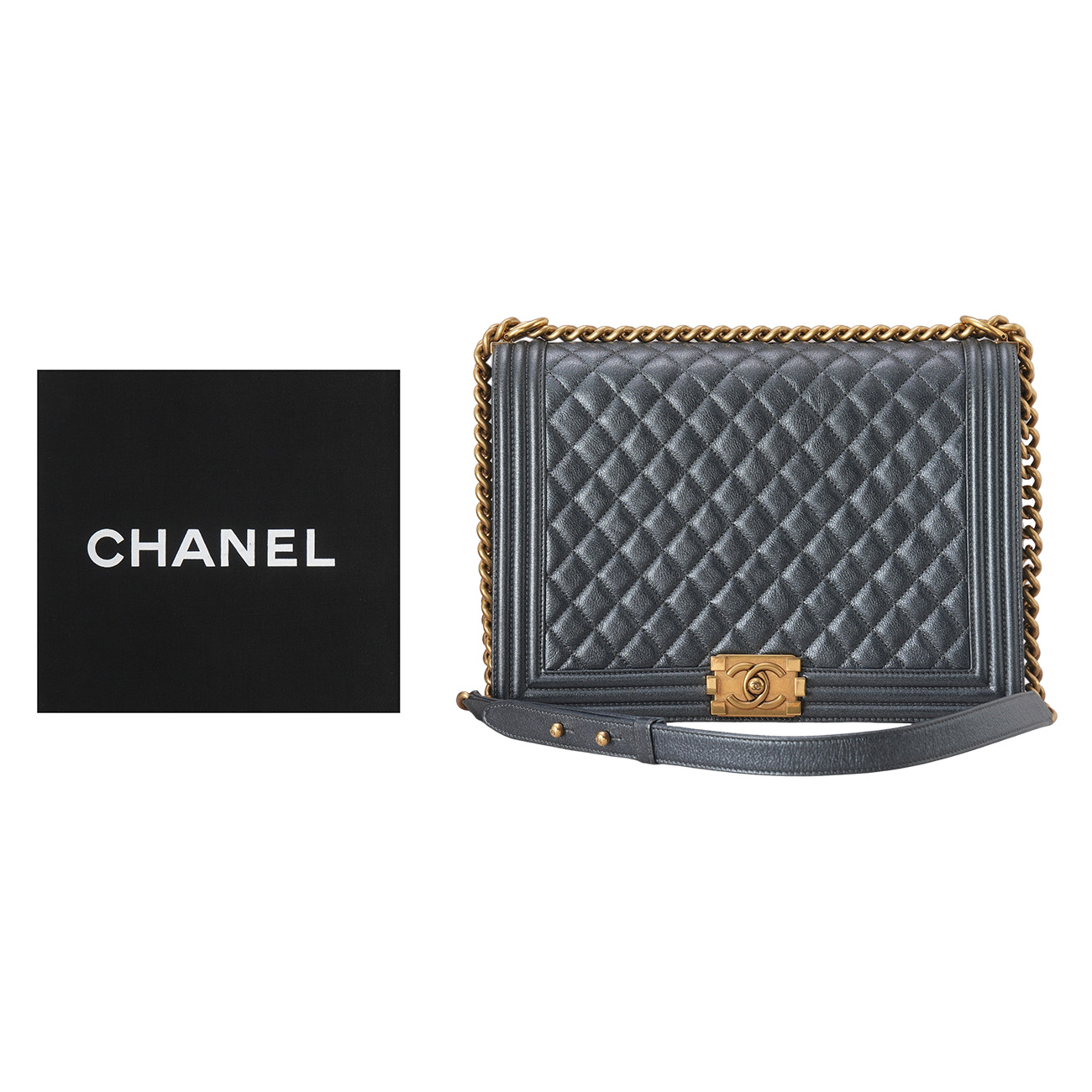 CHANEL(USED)샤넬 캐비어 보이샤넬 라지 플랩백