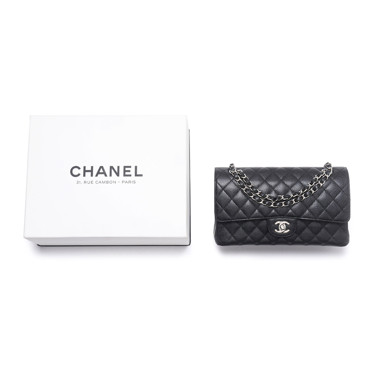 CHANEL(USED)샤넬 캐비어 클래식 미듐 블랙