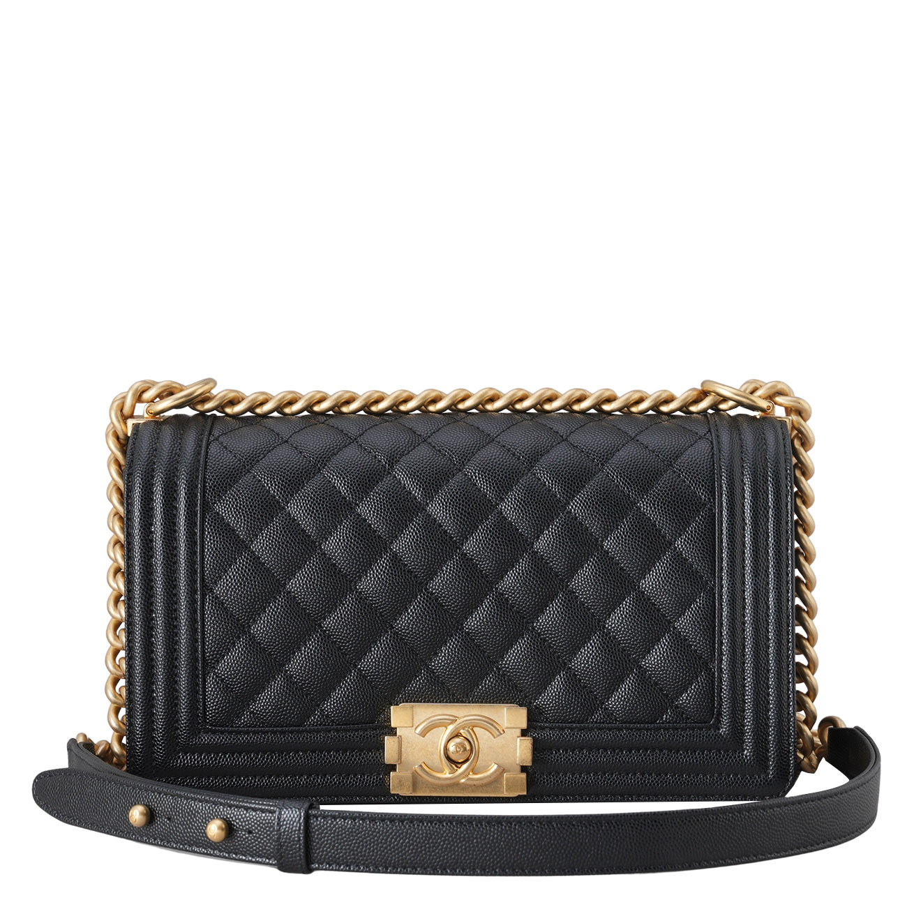 CHANEL(USED)샤넬 캐비어 보이샤넬 미듐 플랩백