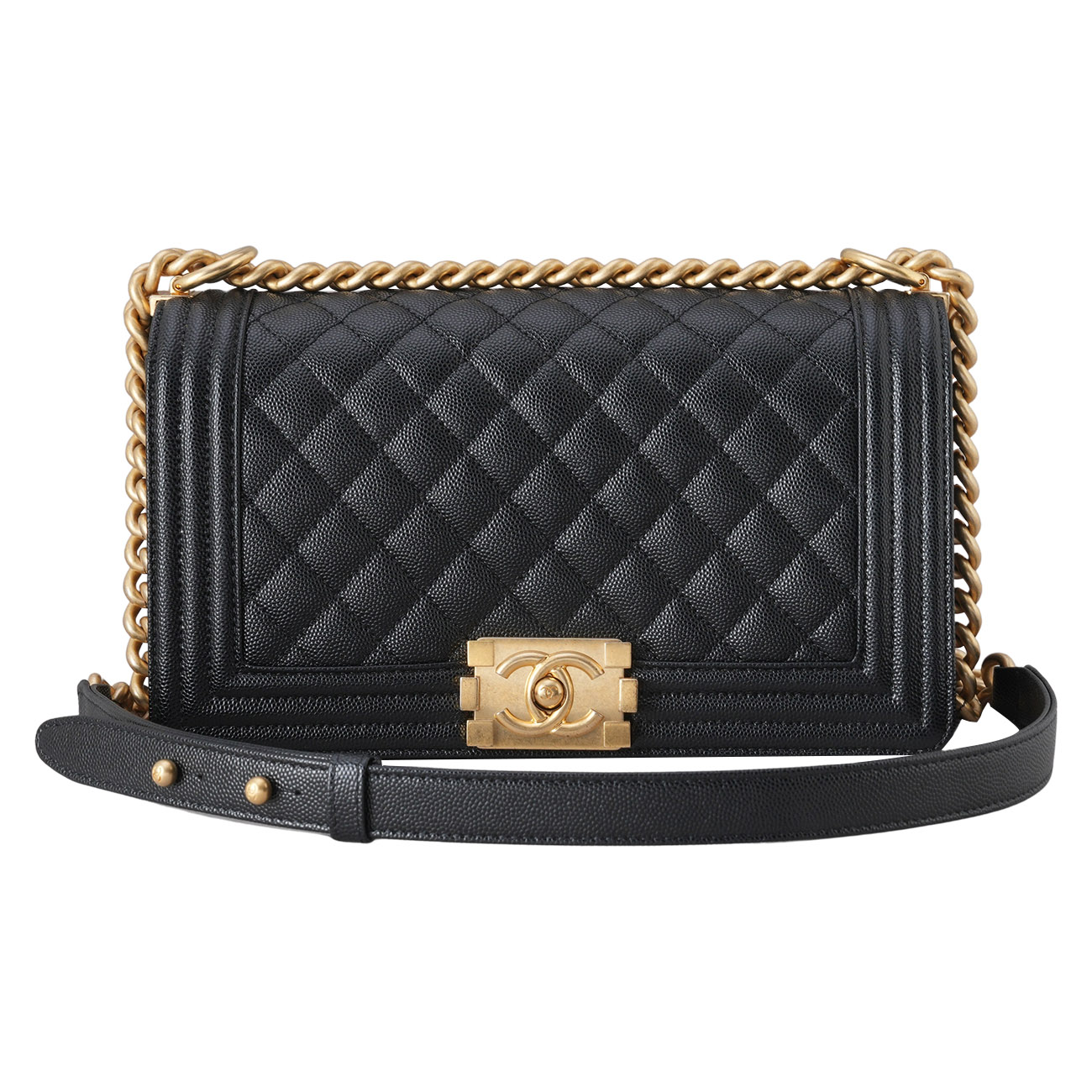 CHANEL(USED)샤넬 캐비어 보이샤넬 미듐 플랩백