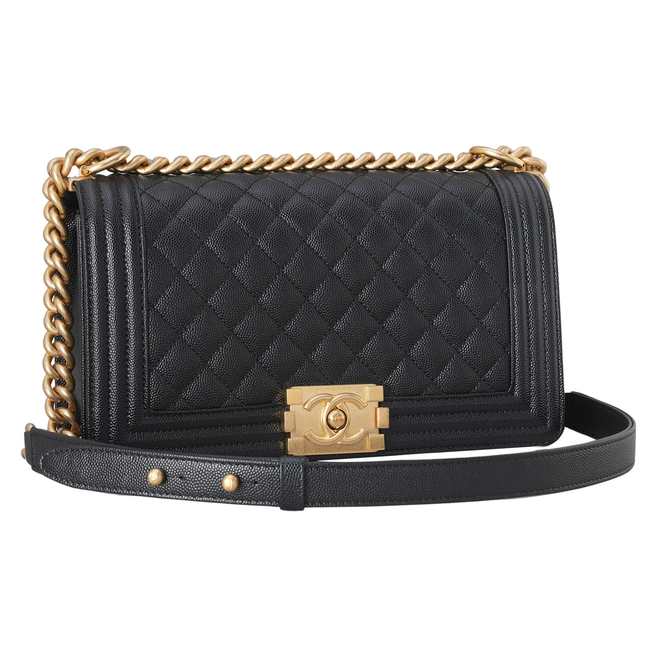 CHANEL(USED)샤넬 캐비어 보이샤넬 미듐 플랩백