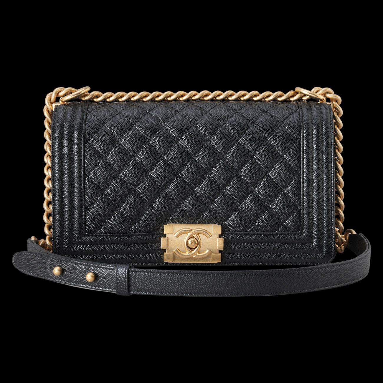 CHANEL(USED)샤넬 캐비어 보이샤넬 미듐 플랩백