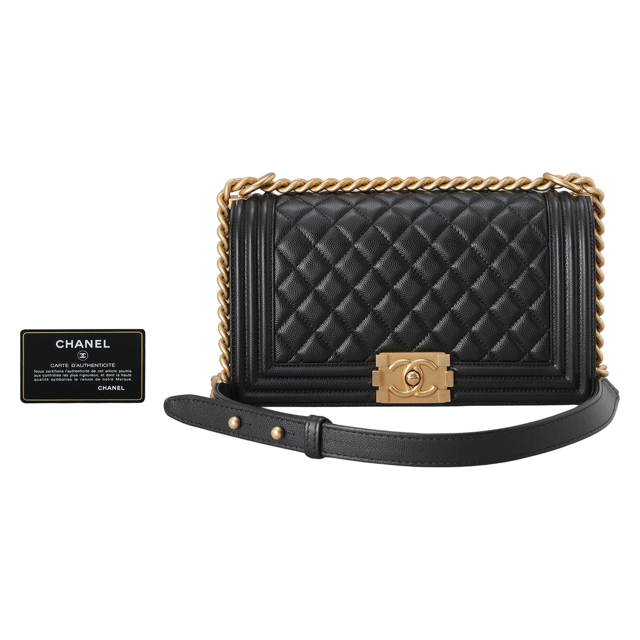 CHANEL(USED)샤넬 캐비어 보이샤넬 미듐 플랩백