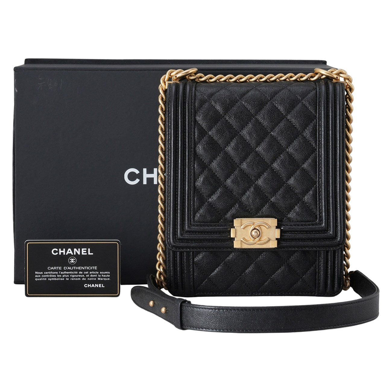 CHANEL(USED)샤넬 캐비어 보이샤넬 사첼백