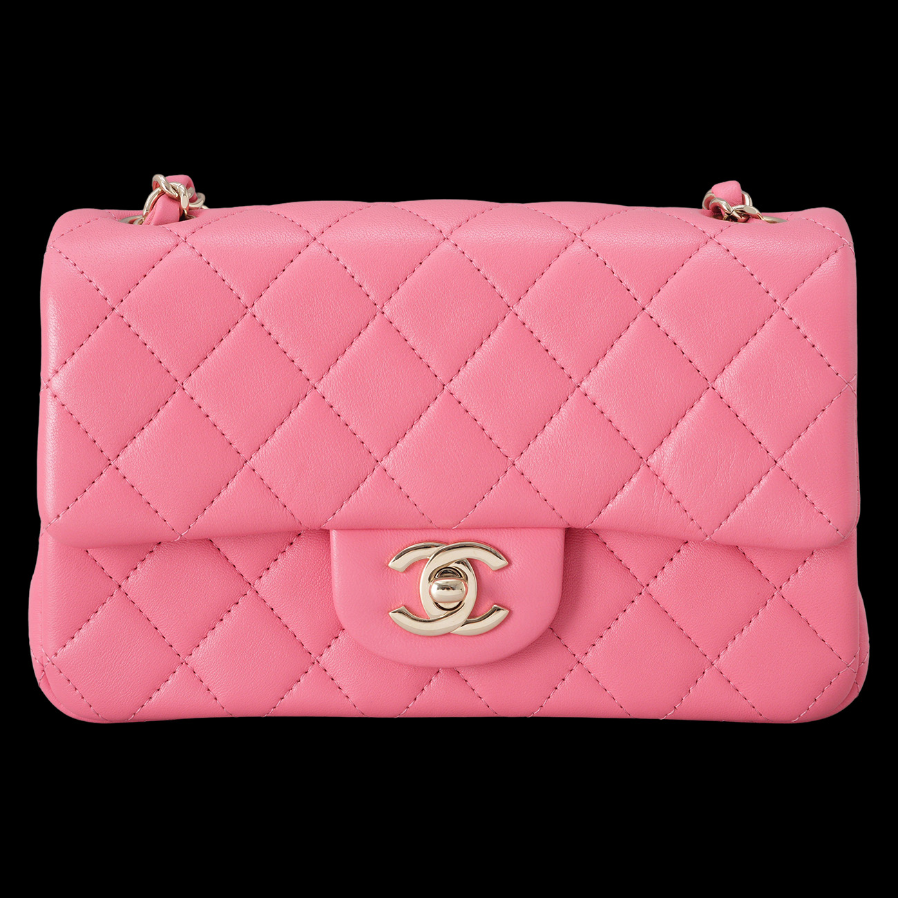 CHANEL(USED)샤넬 램스킨 클래식 뉴미니 체인 크로스백
