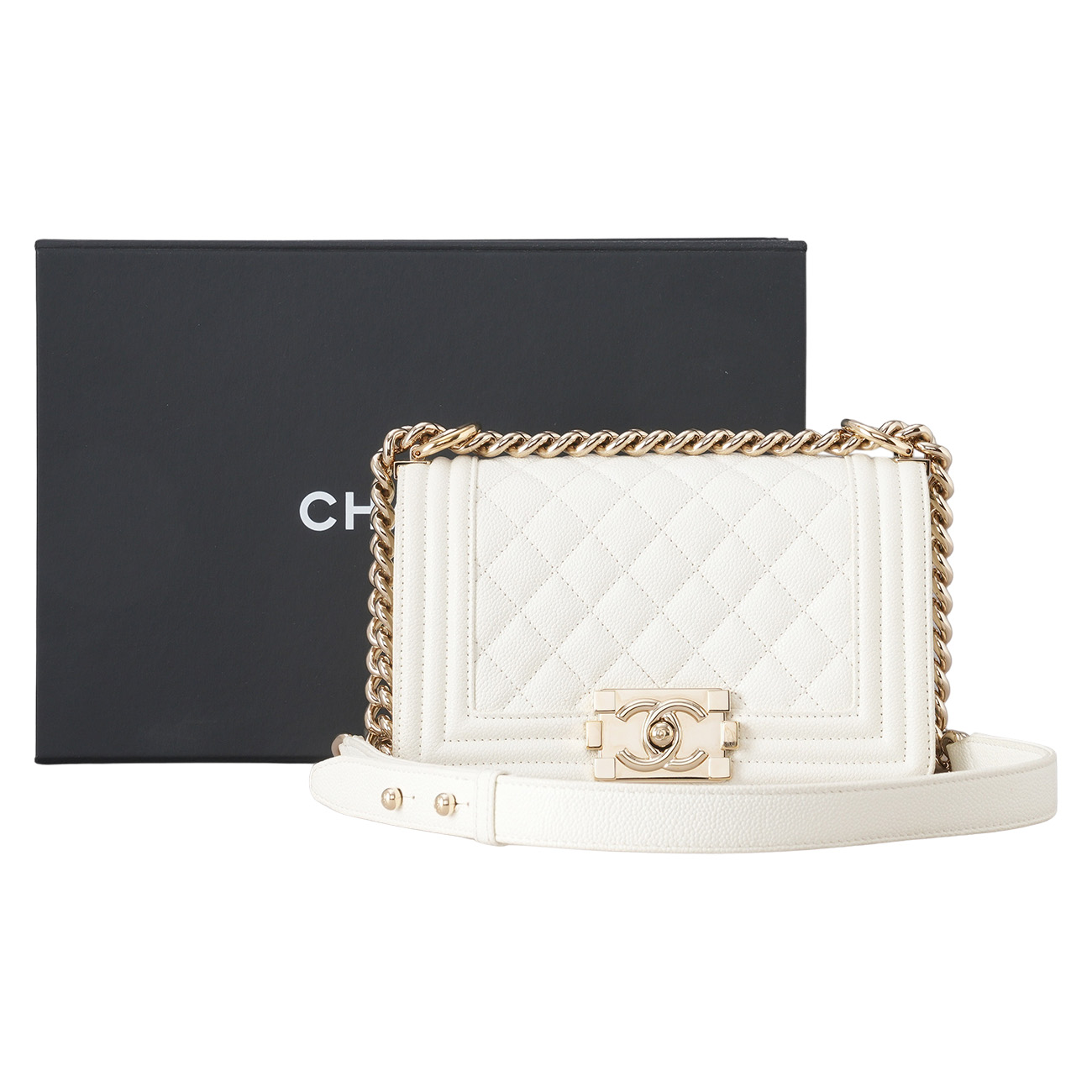 CHANEL(USED)샤넬 A67085 캐비어 보이샤넬 스몰 플랩백