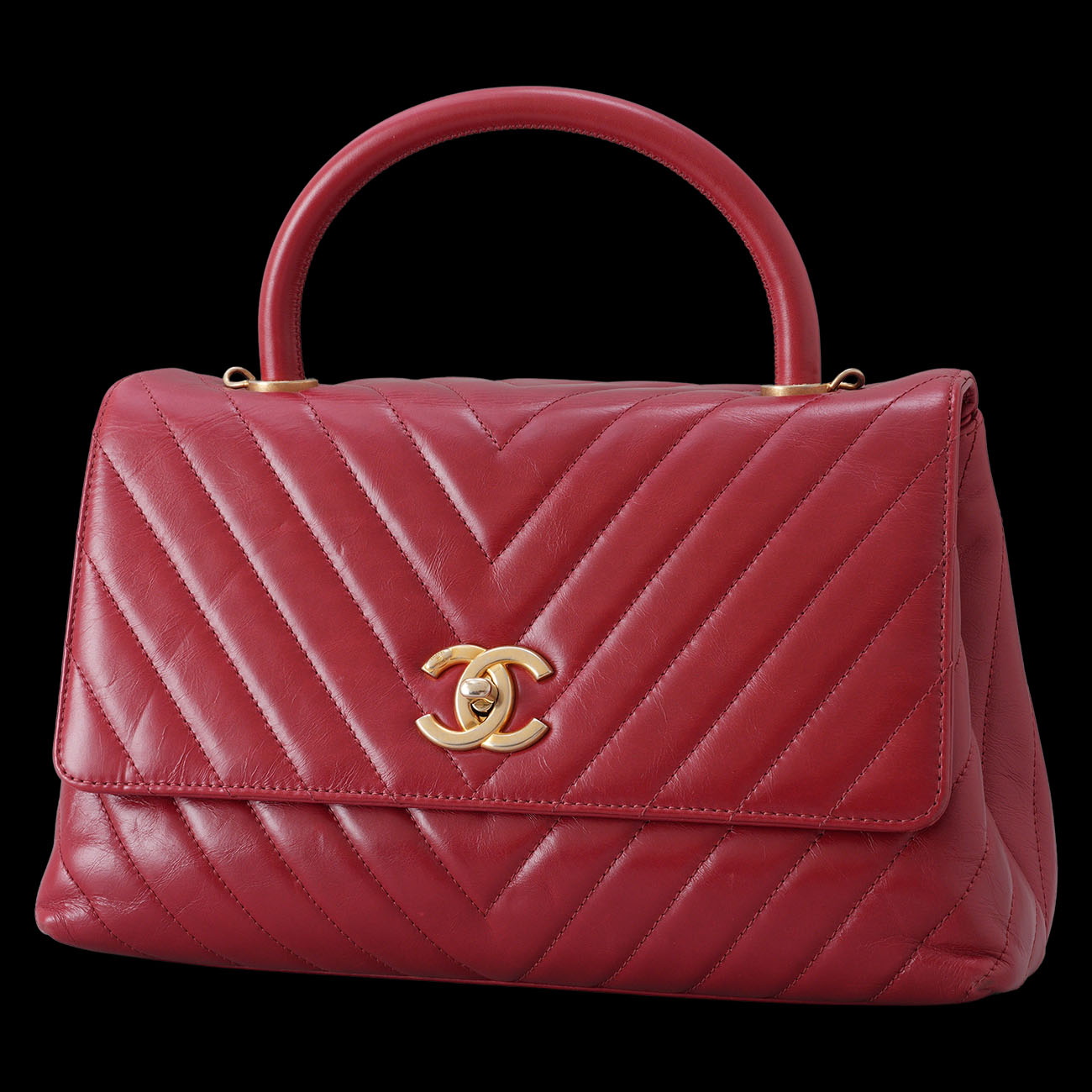 CHANEL(USED)샤넬 쉐브론 코코핸들 미듐