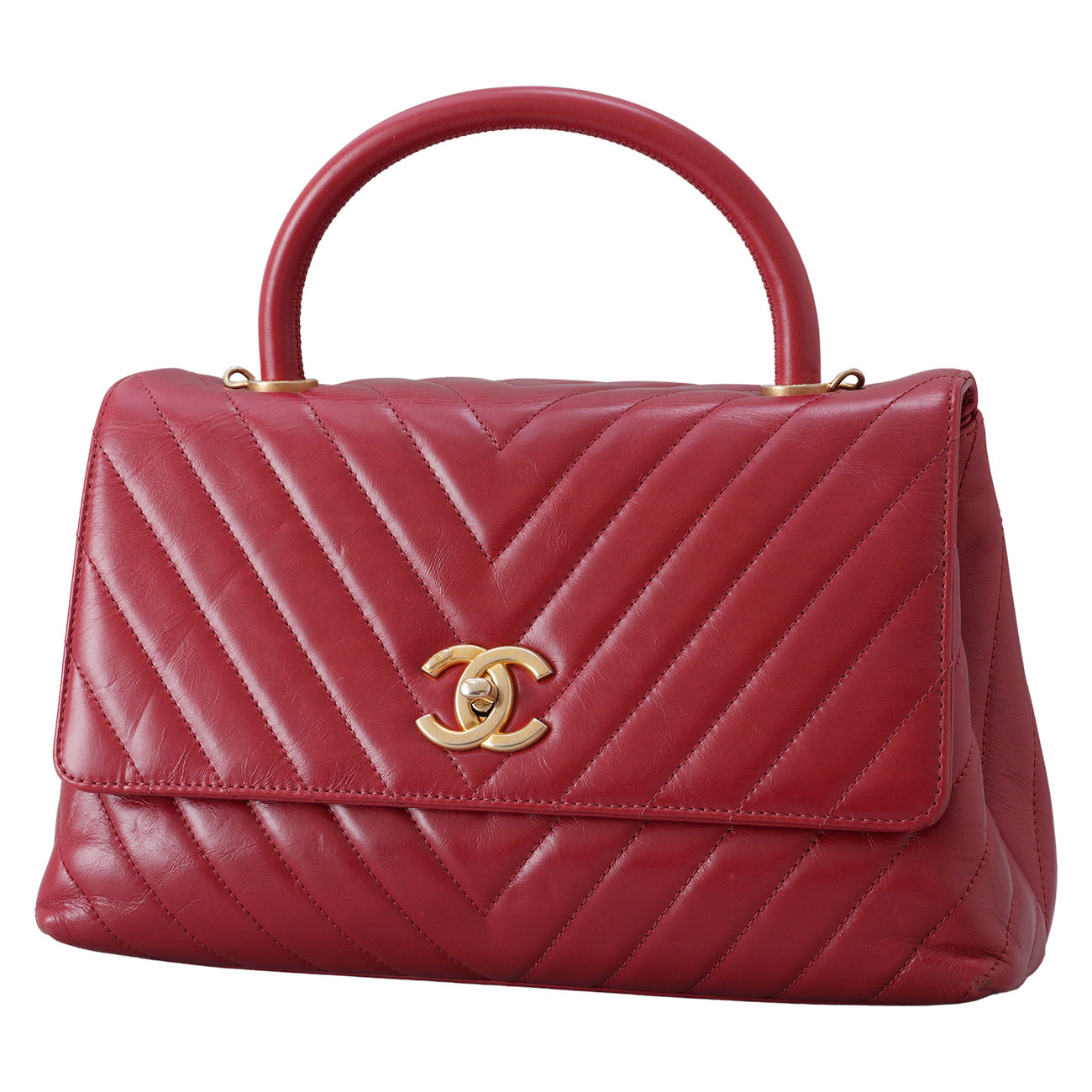 CHANEL(USED)샤넬 쉐브론 코코핸들 미듐