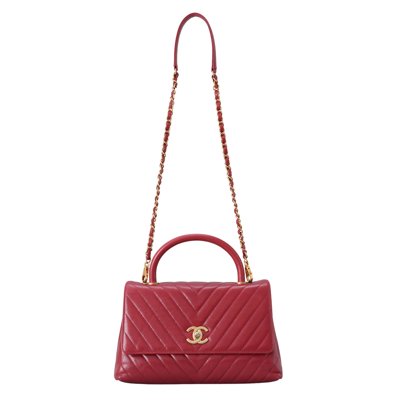CHANEL(USED)샤넬 쉐브론 코코핸들 미듐