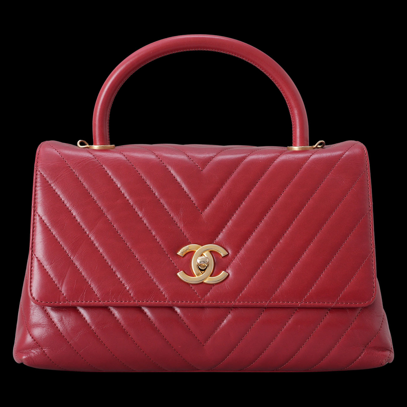 CHANEL(USED)샤넬 쉐브론 코코핸들 미듐