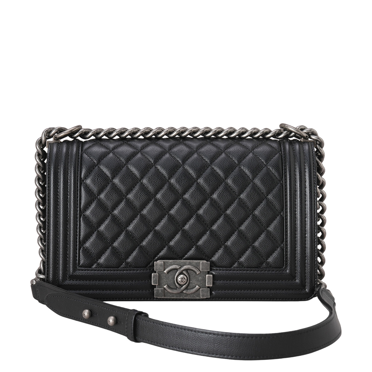 CHANEL(USED)샤넬 캐비어 보이샤넬 미듐 플랩백