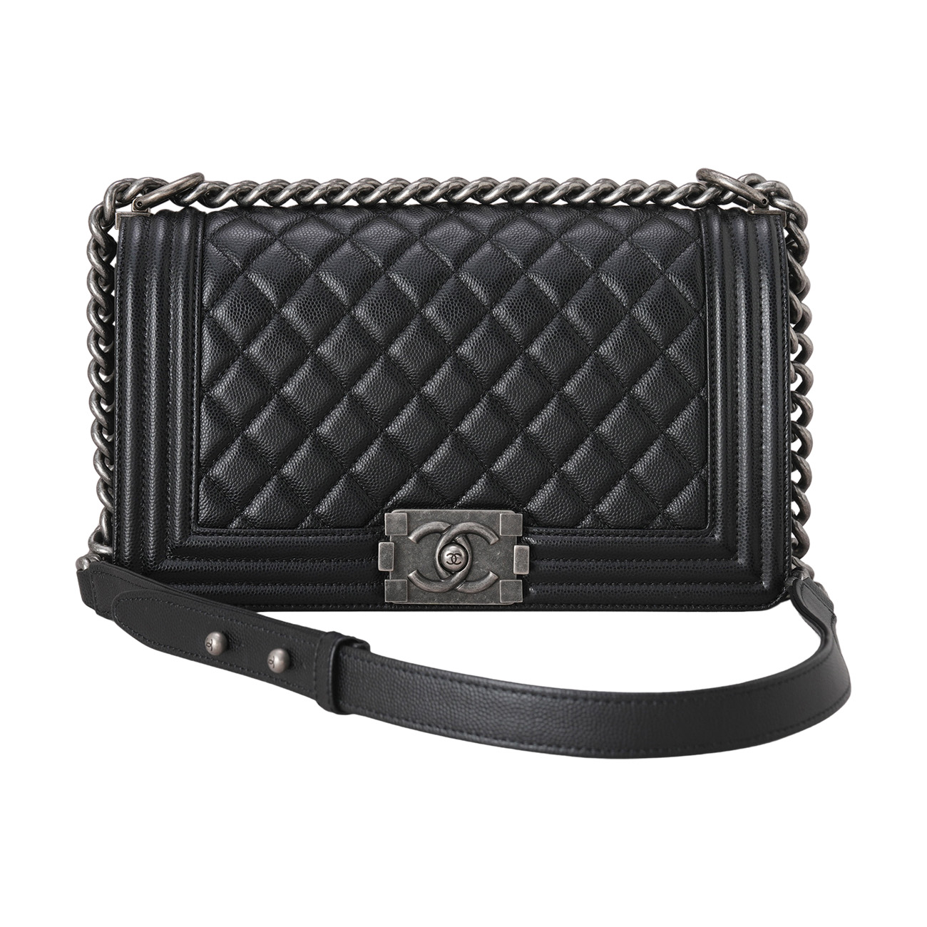 CHANEL(USED)샤넬 캐비어 보이샤넬 미듐 플랩백