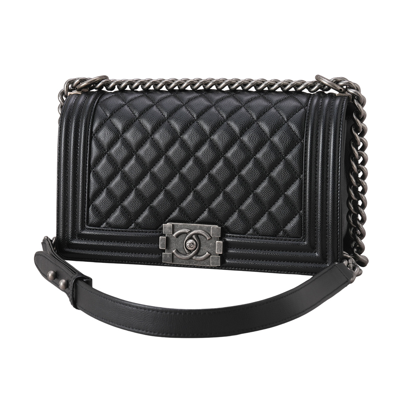 CHANEL(USED)샤넬 캐비어 보이샤넬 미듐 플랩백