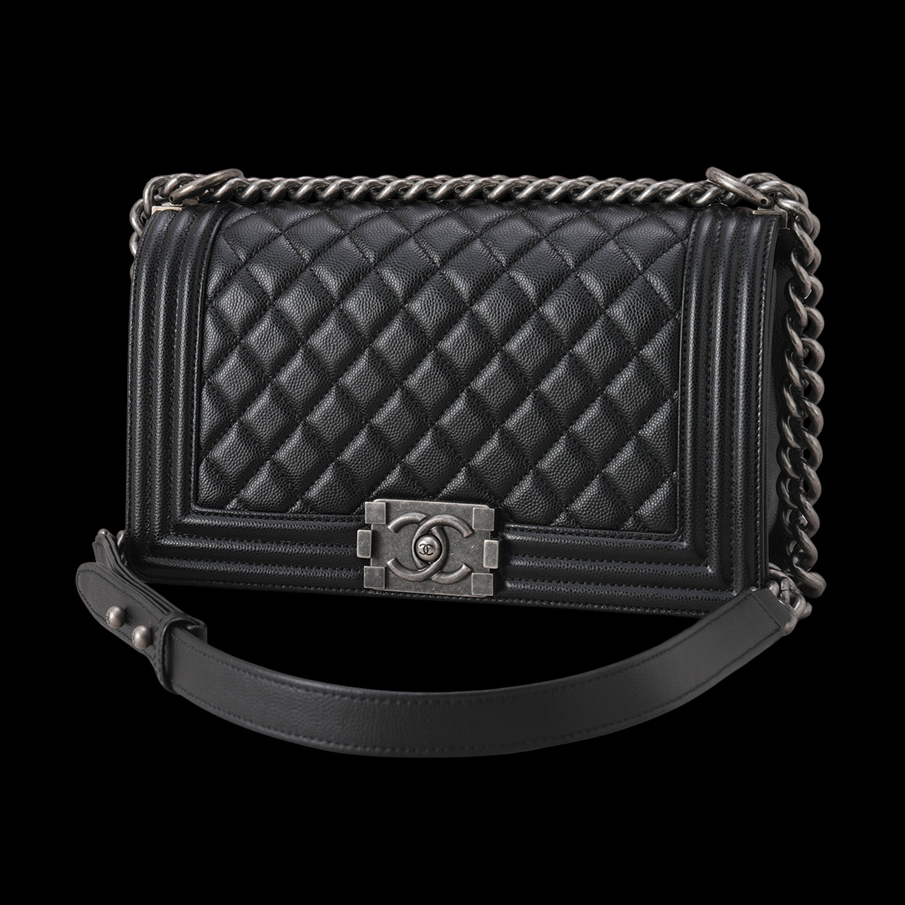 CHANEL(USED)샤넬 캐비어 보이샤넬 미듐 플랩백