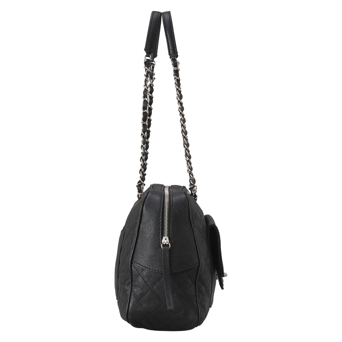 CHANEL(USED)샤넬 시즌 캐비어 볼링백 블랙