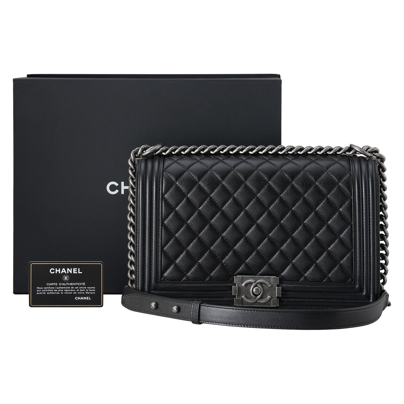 CHANEL(USED)샤넬 캐비어 보이샤넬 플랩백 라지