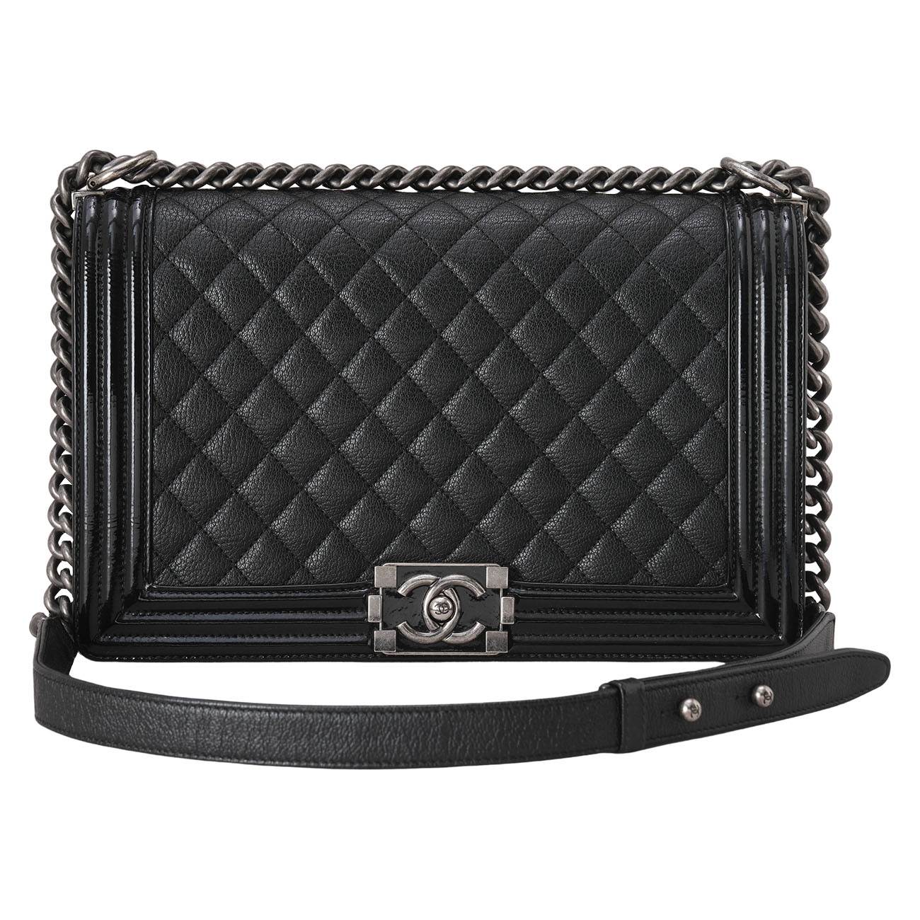 CHANEL(USED)샤넬 고트스킨 페이던트 보이샤넬 뉴미듐