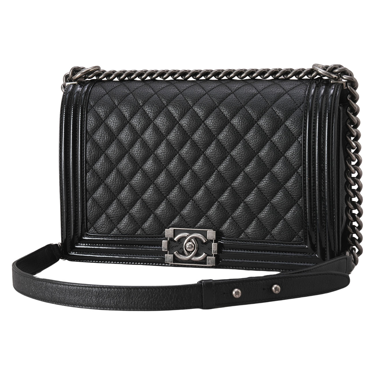 CHANEL(USED)샤넬 고트스킨 페이던트 보이샤넬 뉴미듐