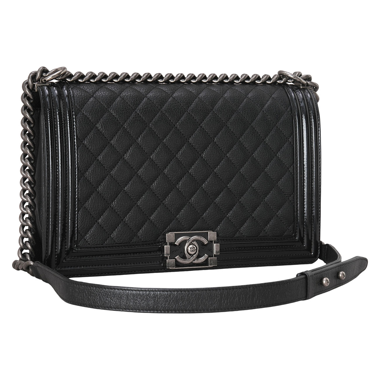 CHANEL(USED)샤넬 고트스킨 페이던트 보이샤넬 뉴미듐