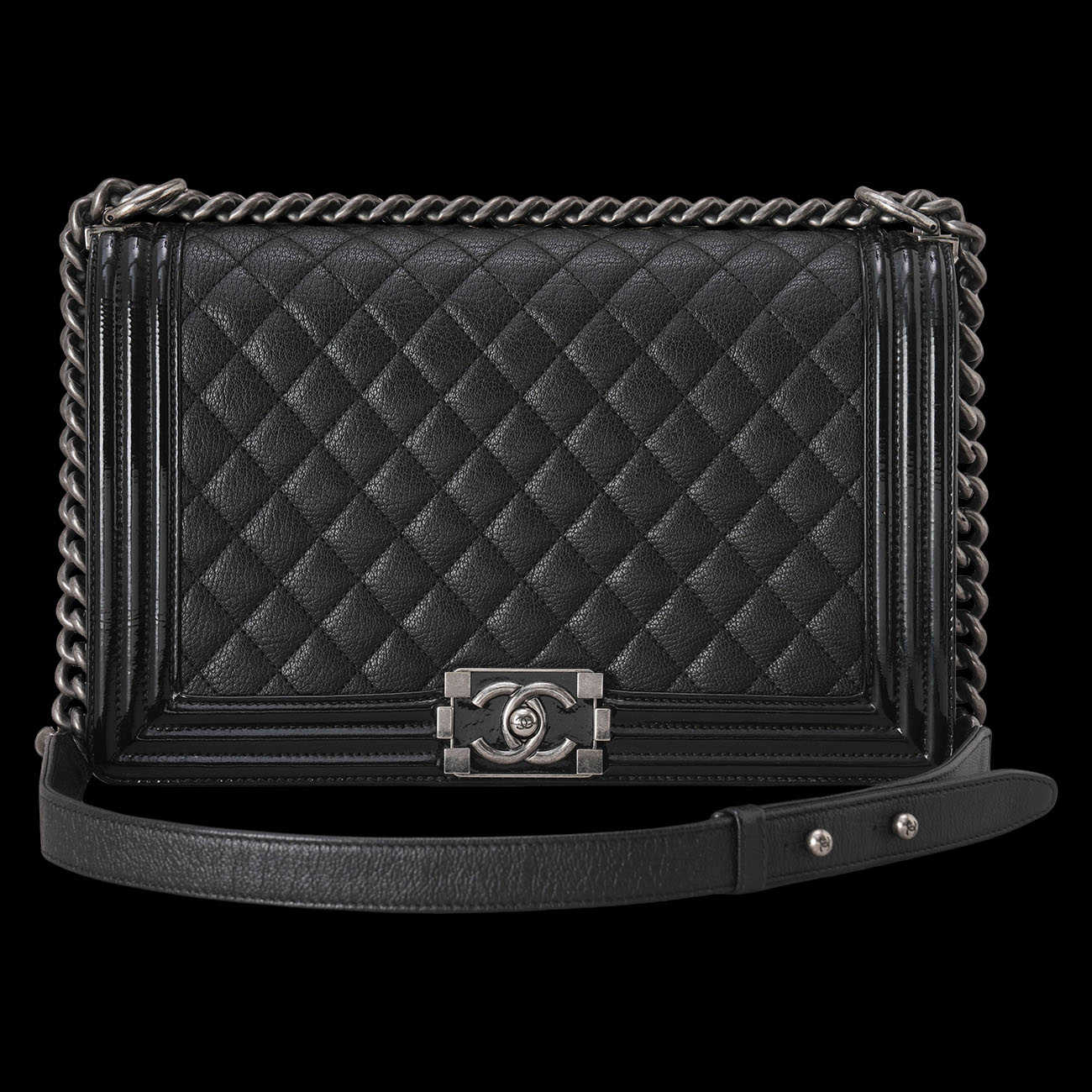 CHANEL(USED)샤넬 고트스킨 페이던트 보이샤넬 뉴미듐