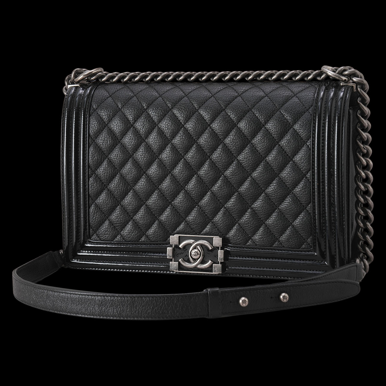 CHANEL(USED)샤넬 고트스킨 페이던트 보이샤넬 뉴미듐