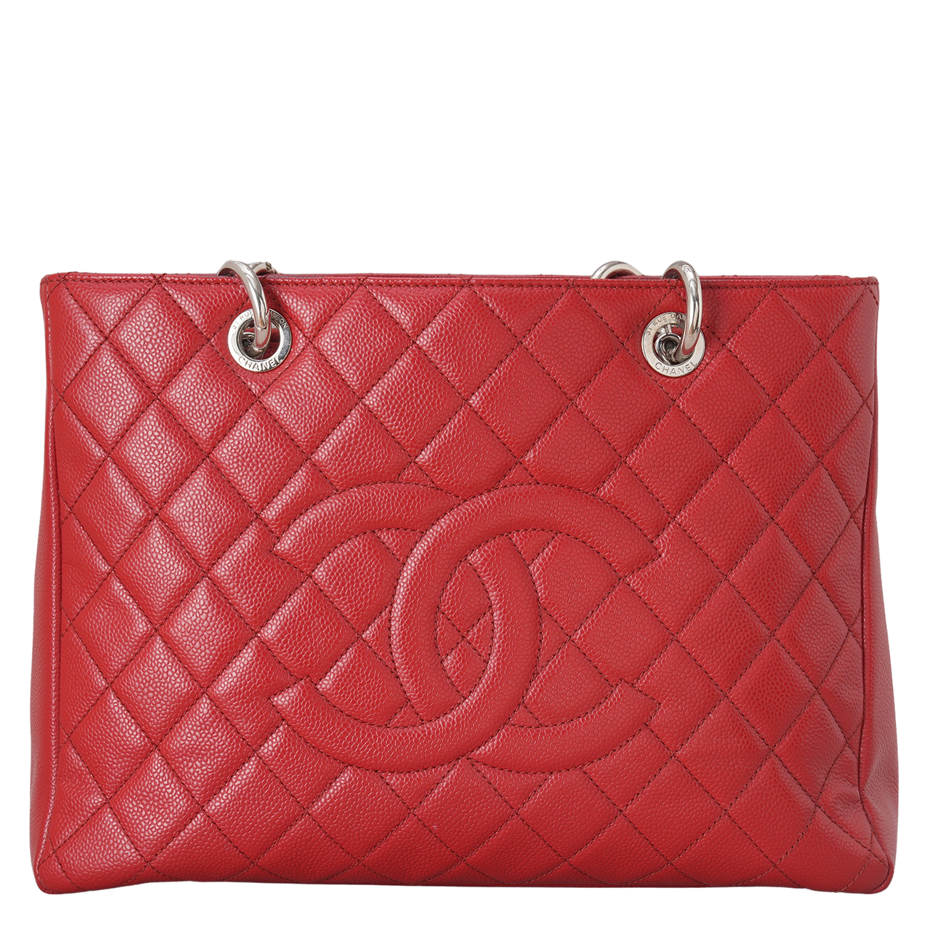 CHANEL(USED)샤넬 캐비어 그랜드샤핑 레드