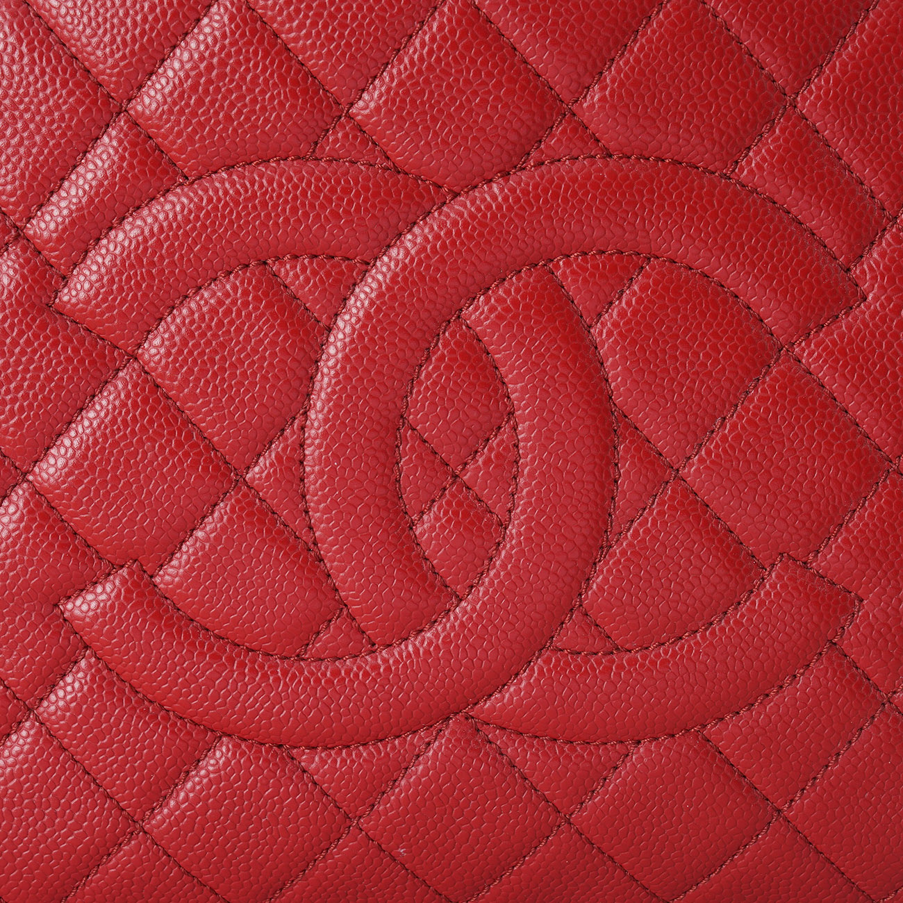 CHANEL(USED)샤넬 캐비어 그랜드샤핑 레드