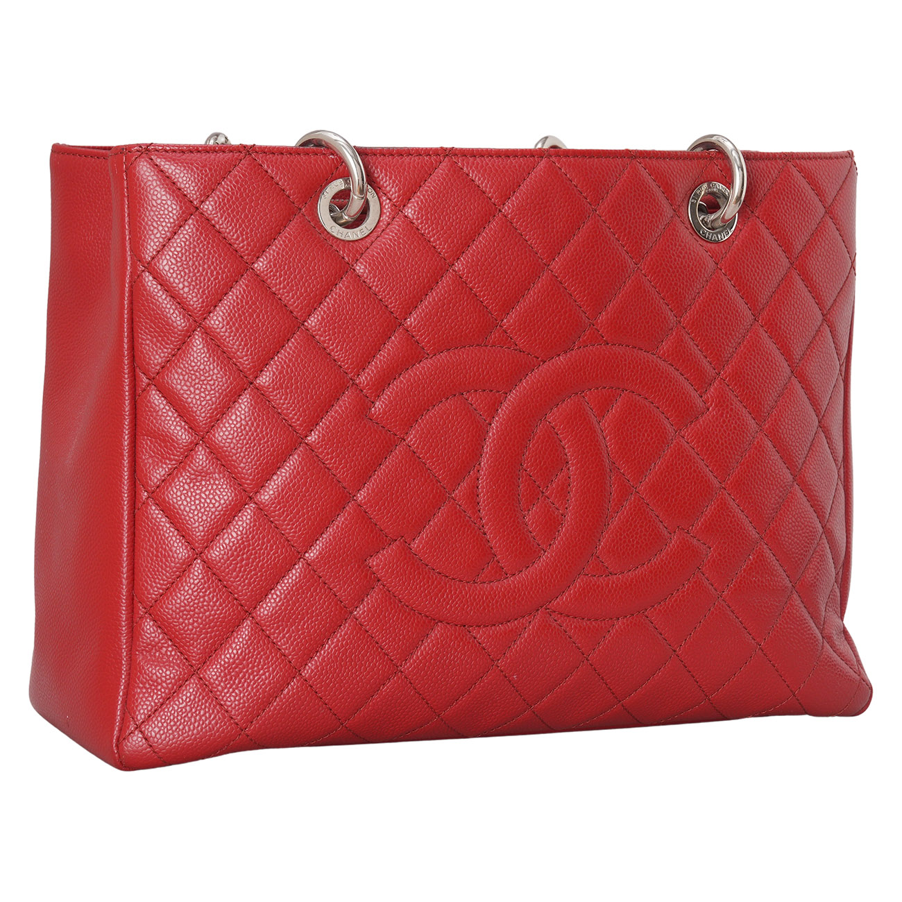 CHANEL(USED)샤넬 캐비어 그랜드샤핑 레드