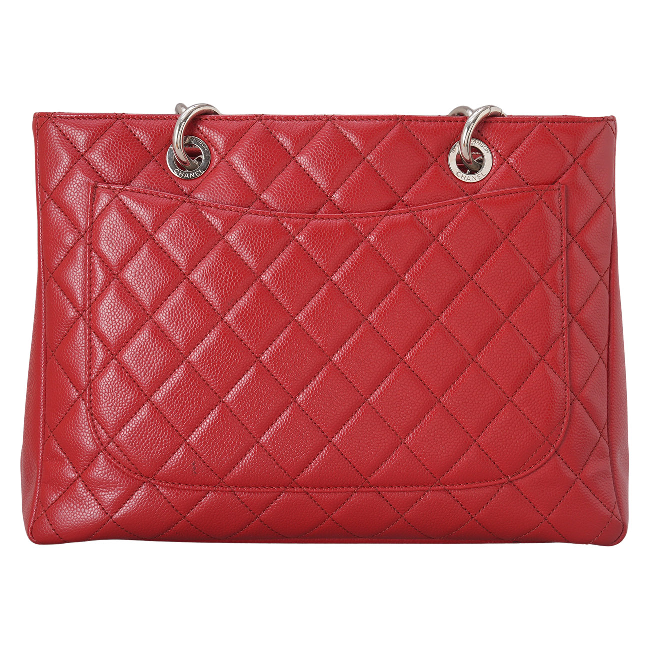 CHANEL(USED)샤넬 캐비어 그랜드샤핑 레드
