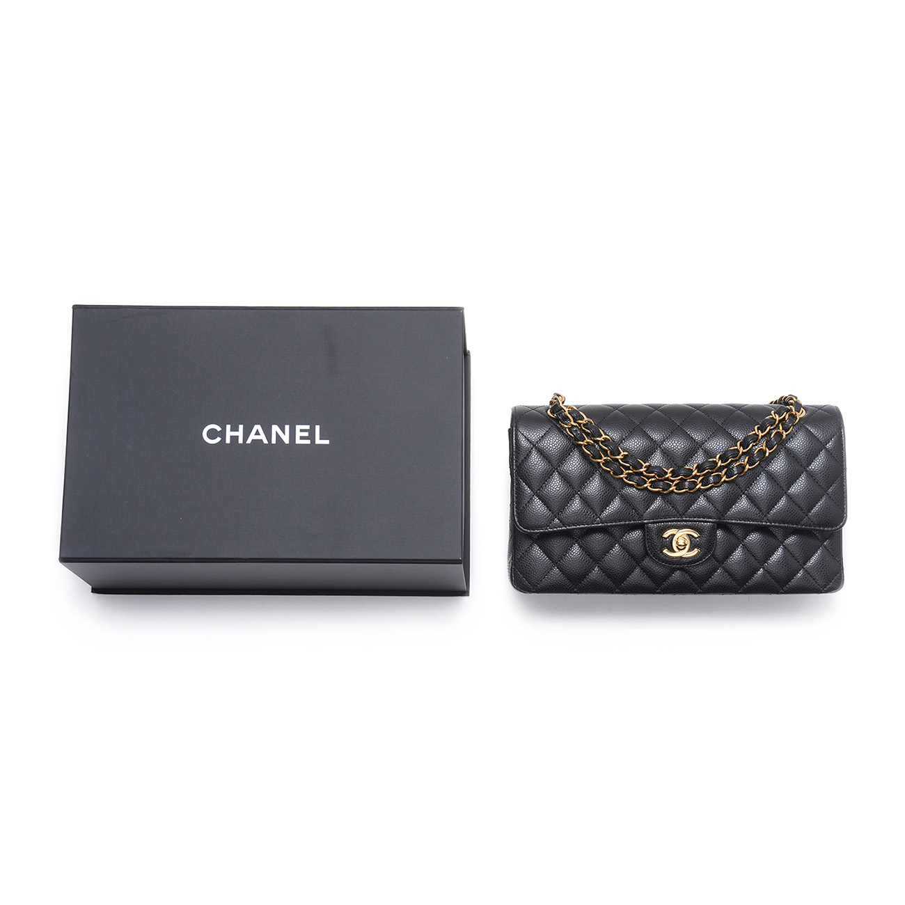 CHANEL(USED)샤넬 A01112 캐비어 클래식 미듐 플랩 백