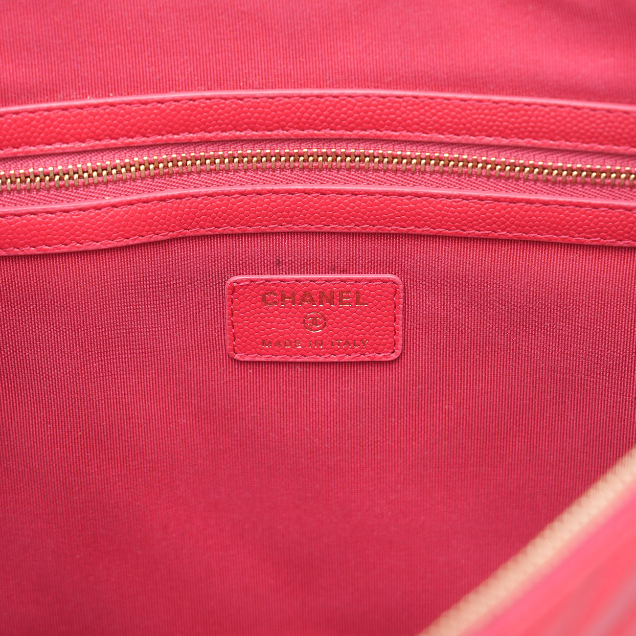 CHANEL(USED)샤넬 캐비어 쉐브론 클러치 라지
