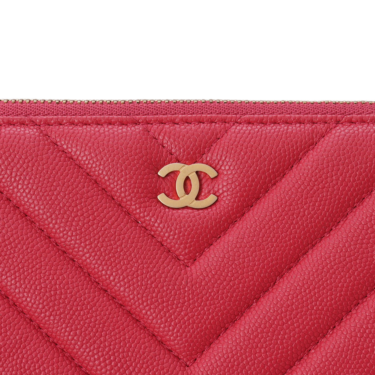 CHANEL(USED)샤넬 캐비어 쉐브론 클러치 라지