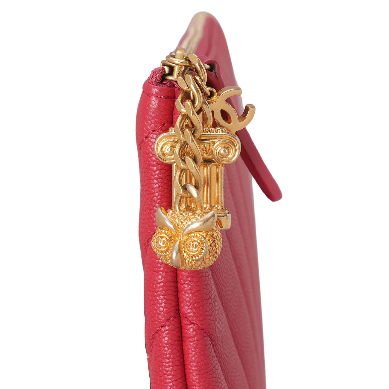 CHANEL(USED)샤넬 캐비어 쉐브론 클러치 라지