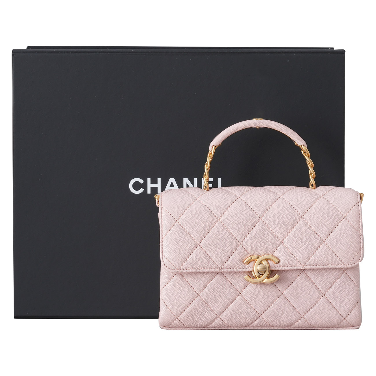 CHANEL(USED)샤넬 AS3982 시즌 캐비어 탑핸들 체인 백
