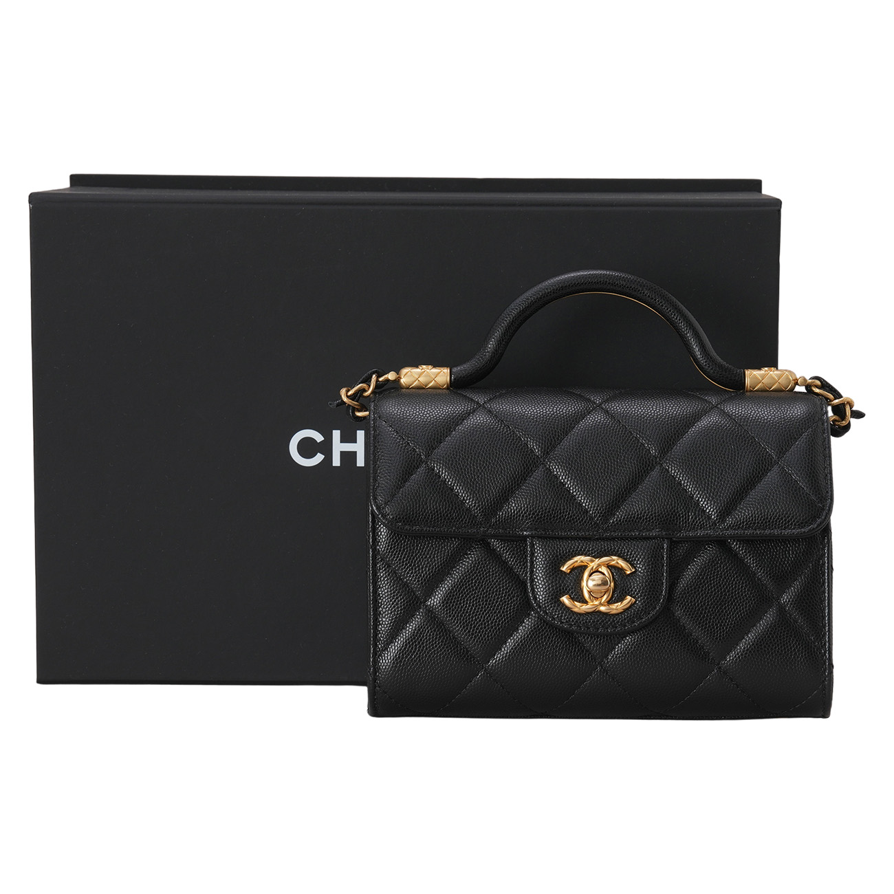 CHANEL(USED)샤넬 AS4956 캐비어 공방 컬렉션 탑핸들 미니 체인 숄더백